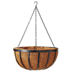 Arcadia Garden Products 16-inch basket front view showing planter and liner for attractive display