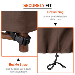 Arcedo adjustable drawstring and buckle securing cover against wind
