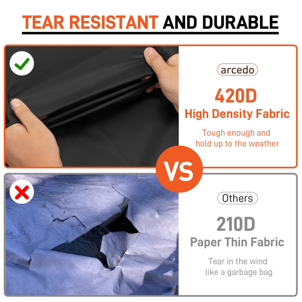 Arcedo compact storage bag holding a folded cover for easy off-season storage