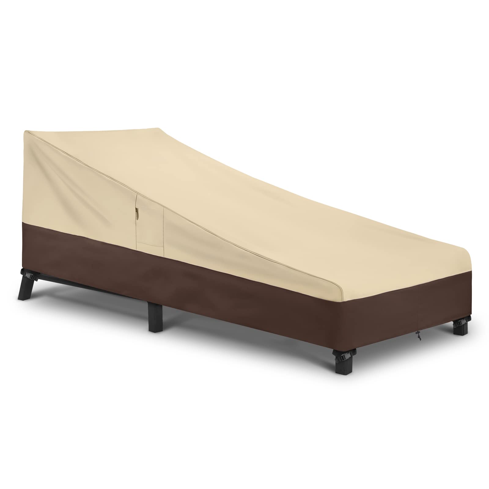 Arcedo chaise cover front view showing full protection and clean fit
