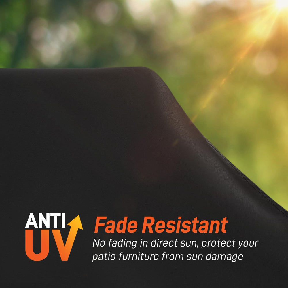 Arcedo covered chair on patio illustrating weather protection and style