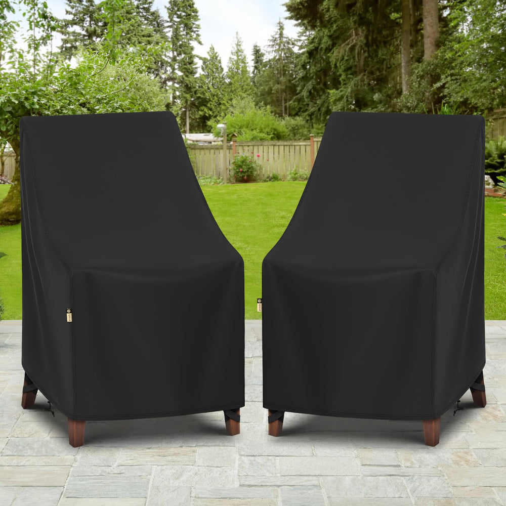 Arcedo covered stackable chairs in backyard showing practical everyday protection