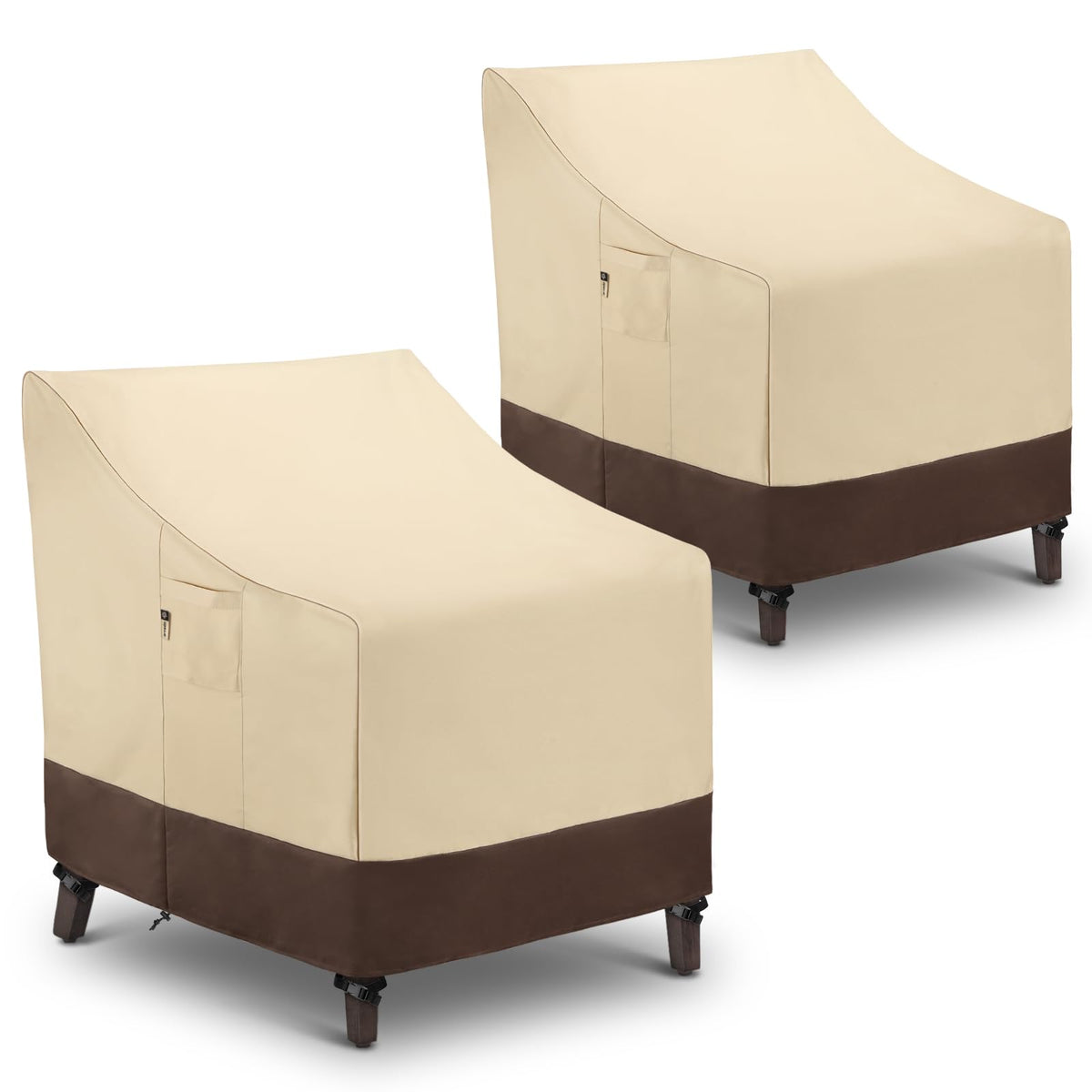 Arcedo front view of both beige and brown covers showing fit and protection