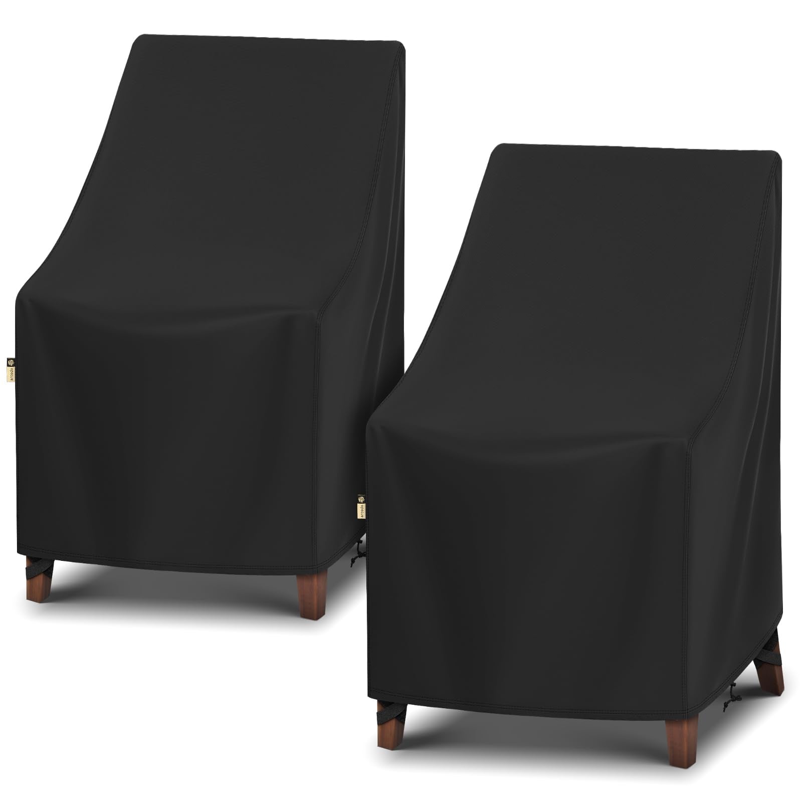 Arcedo front view showing full covered high-back patio chair and protection