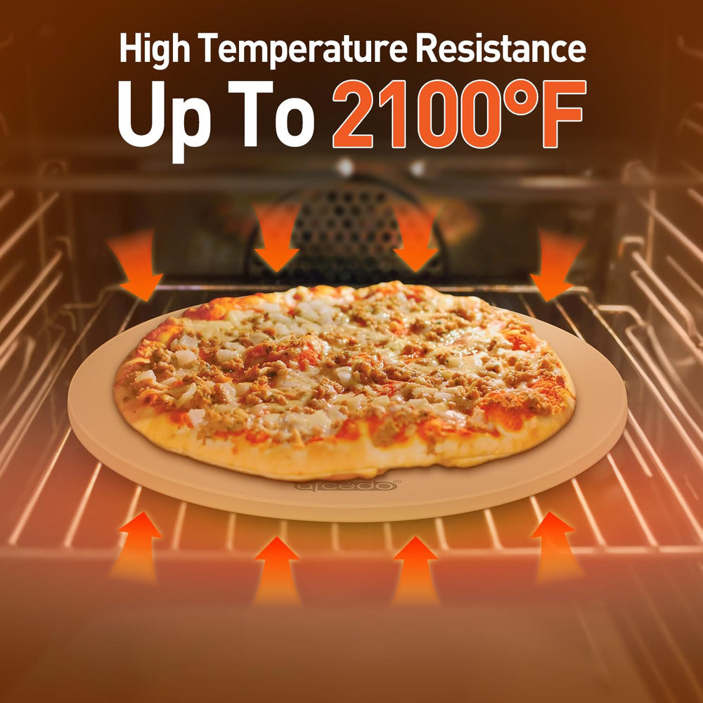 Arcedo pizza stone inside an oven demonstrating even heat distribution benefit