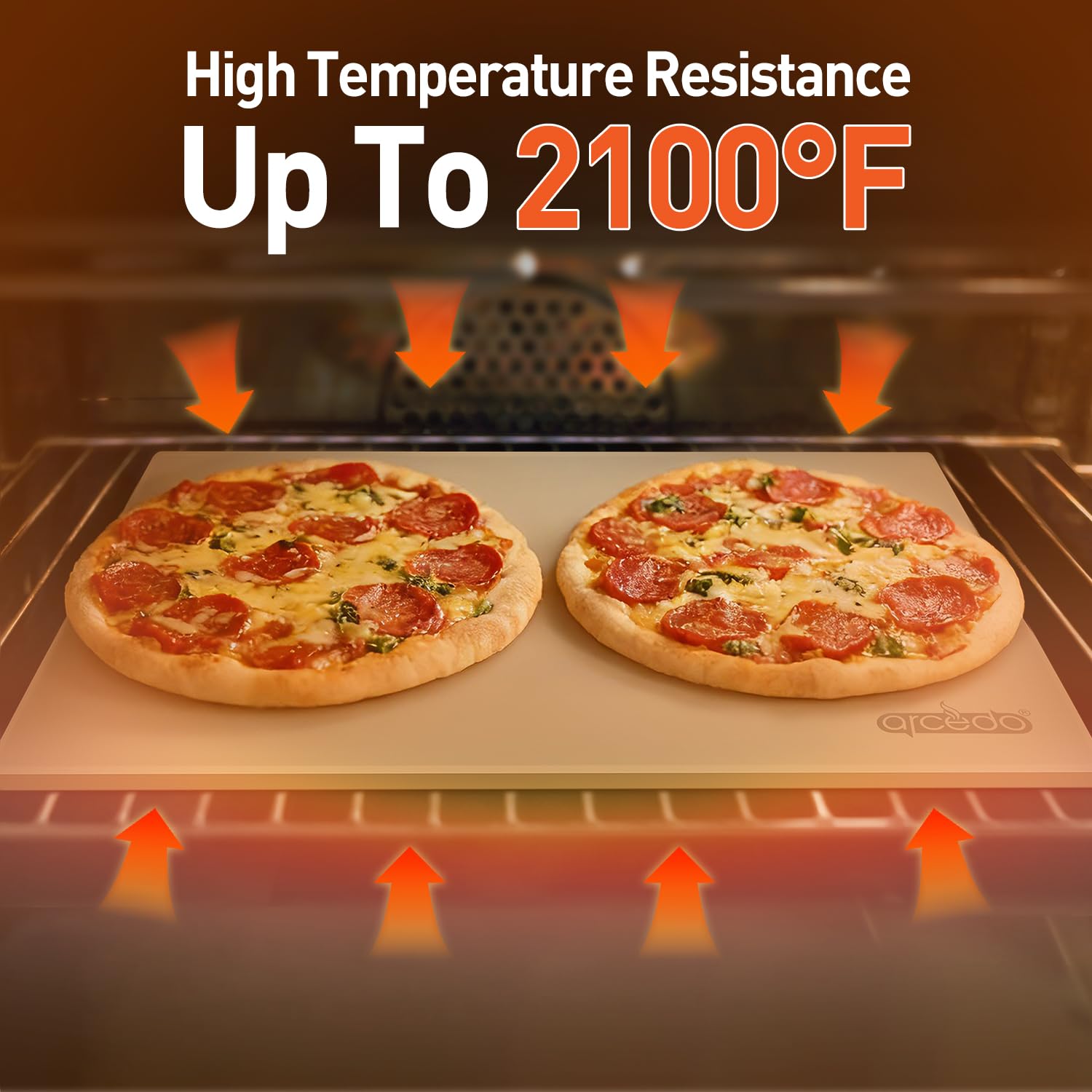 Arcedo stone placed on gas grill demonstrating outdoor baking versatility