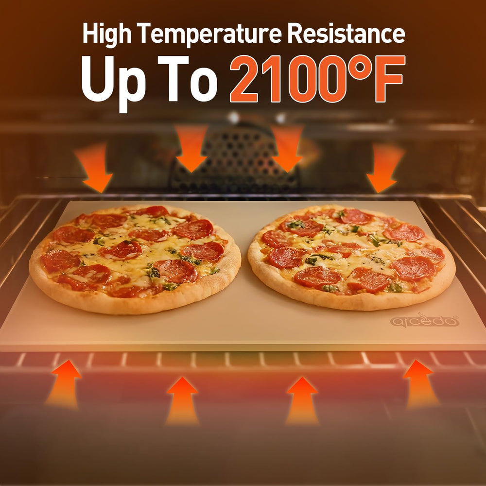 Arcedo stone placed on gas grill demonstrating outdoor baking versatility