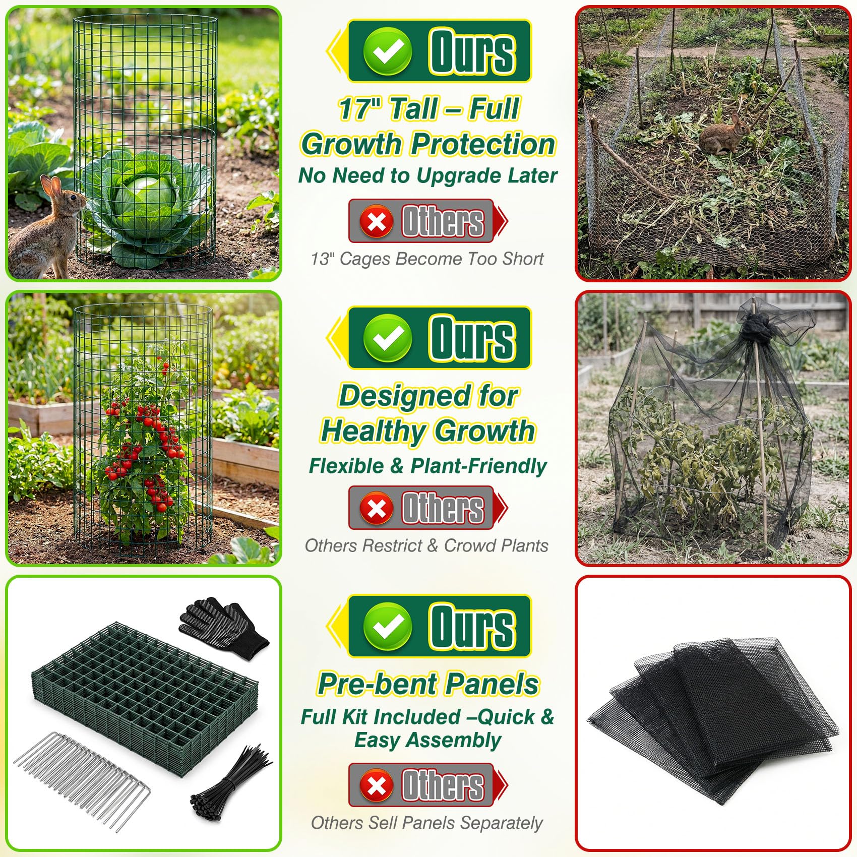 ArdeFentium cage around tomato plant illustrating plant support and pest protection