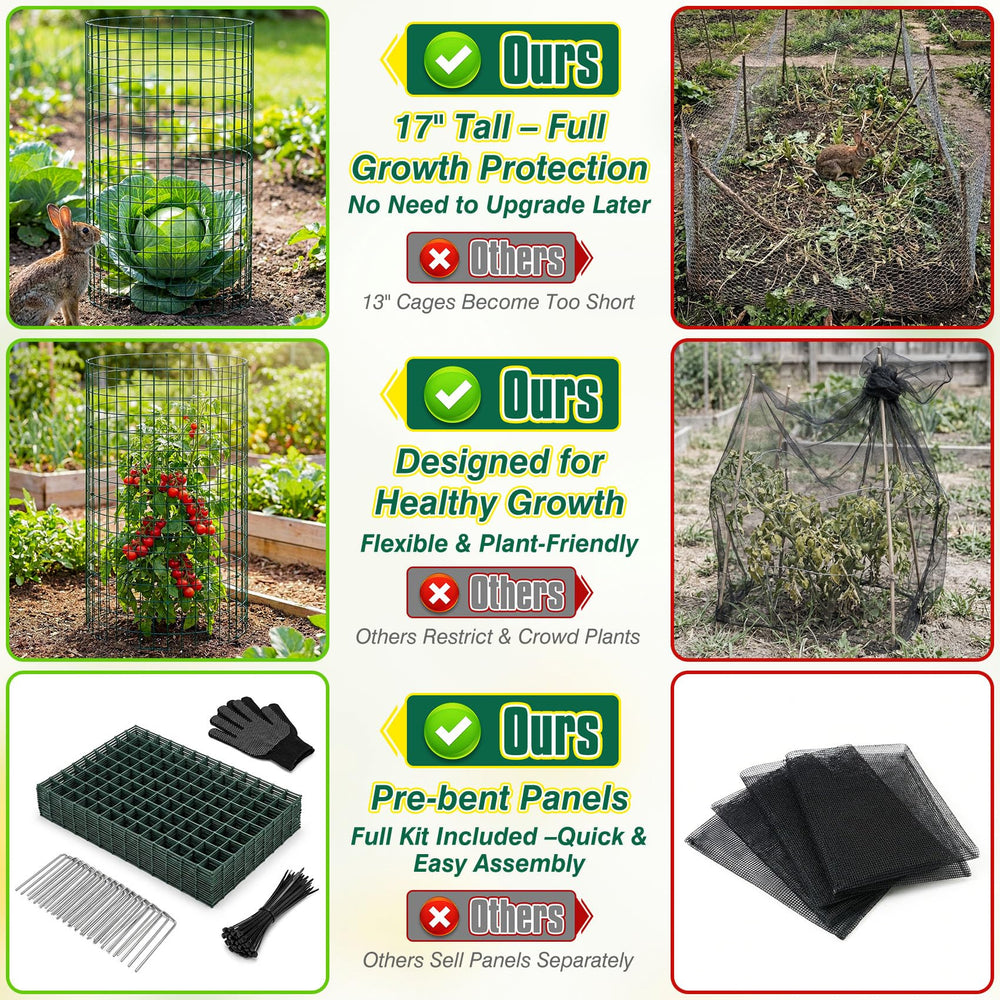 ArdeFentium cage around tomato plant illustrating plant support and pest protection