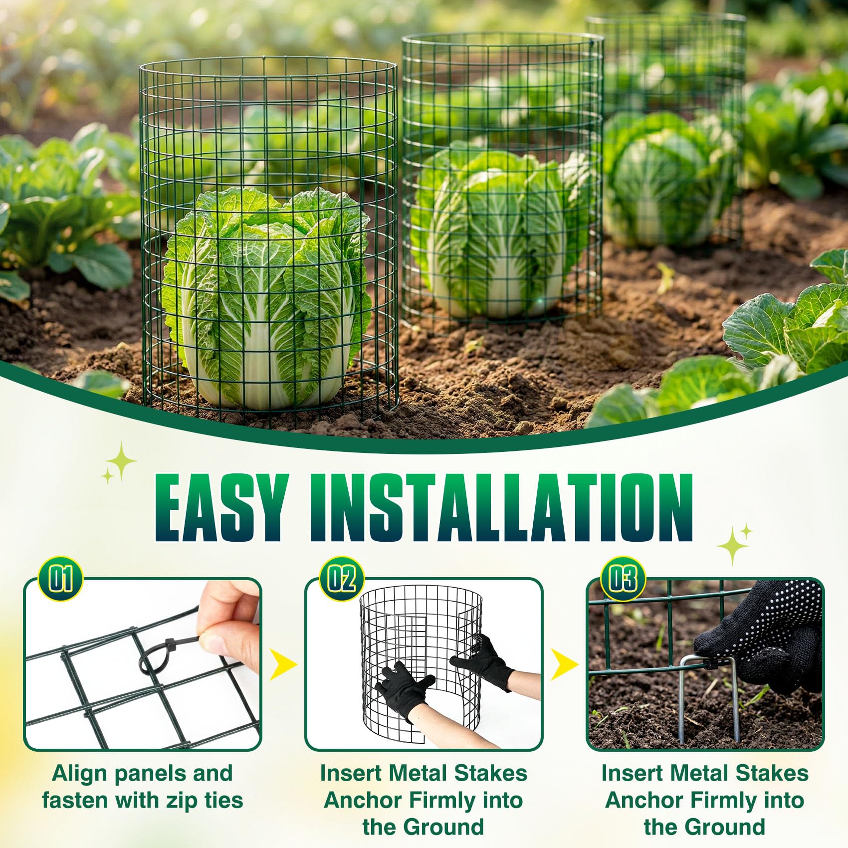 ArdeFentium stacked panels height comparison showing adjustable coverage for taller plants