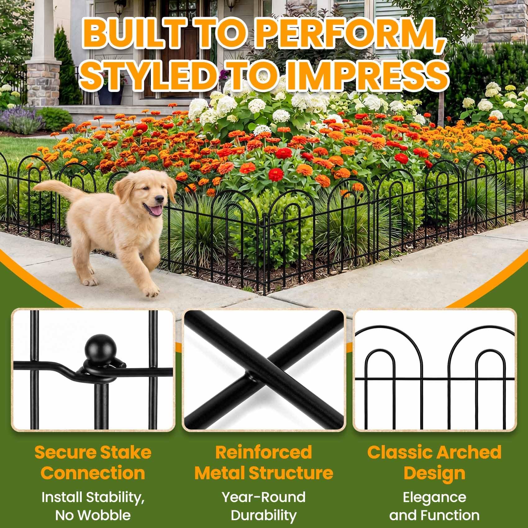 ArdeFentium stake connection showing tool-free push-in installation benefit