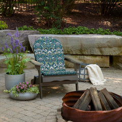 Arden Selections close-up of blue damask fabric texture showing durable weave