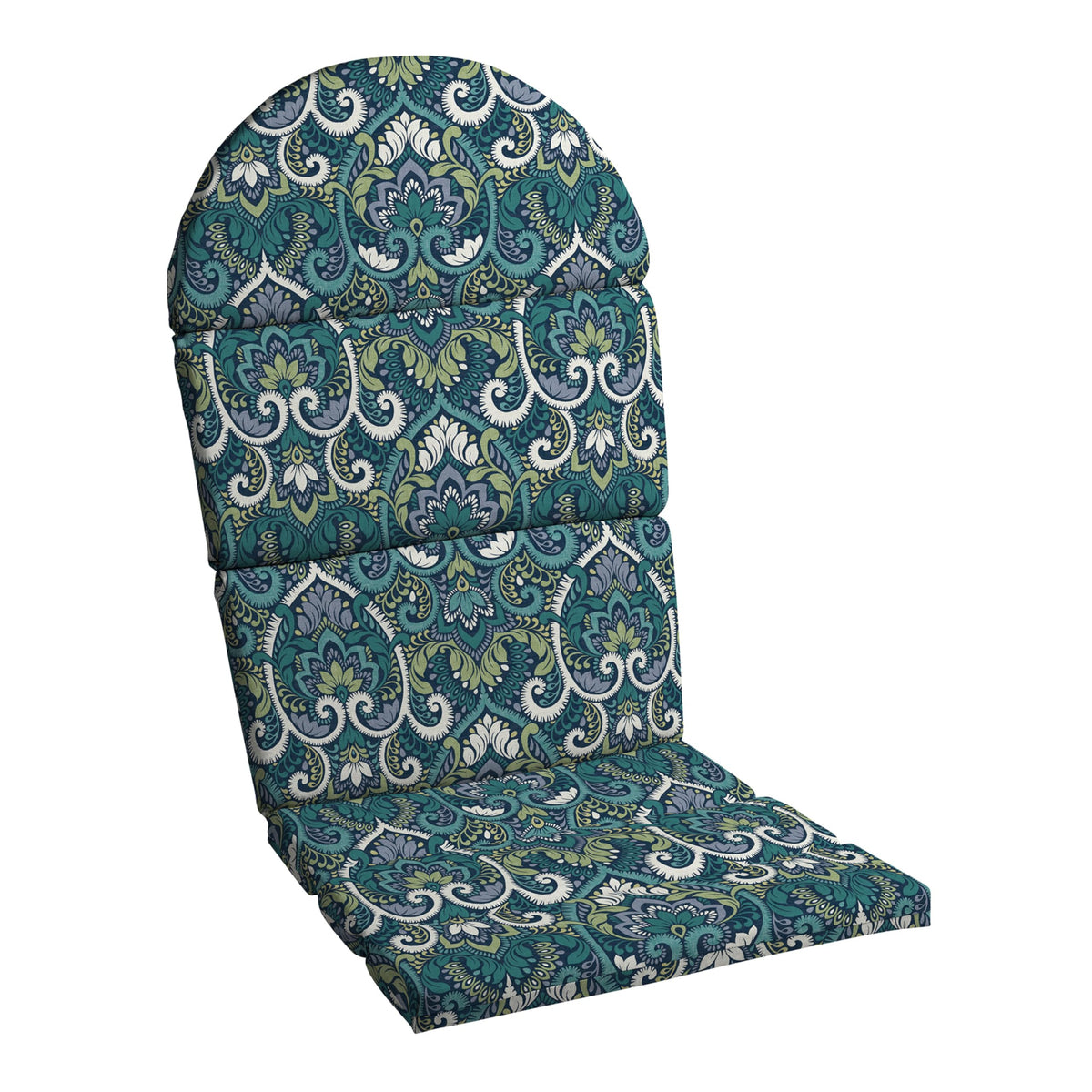 Arden Selections front view showing full blue damask cushion and neat fit