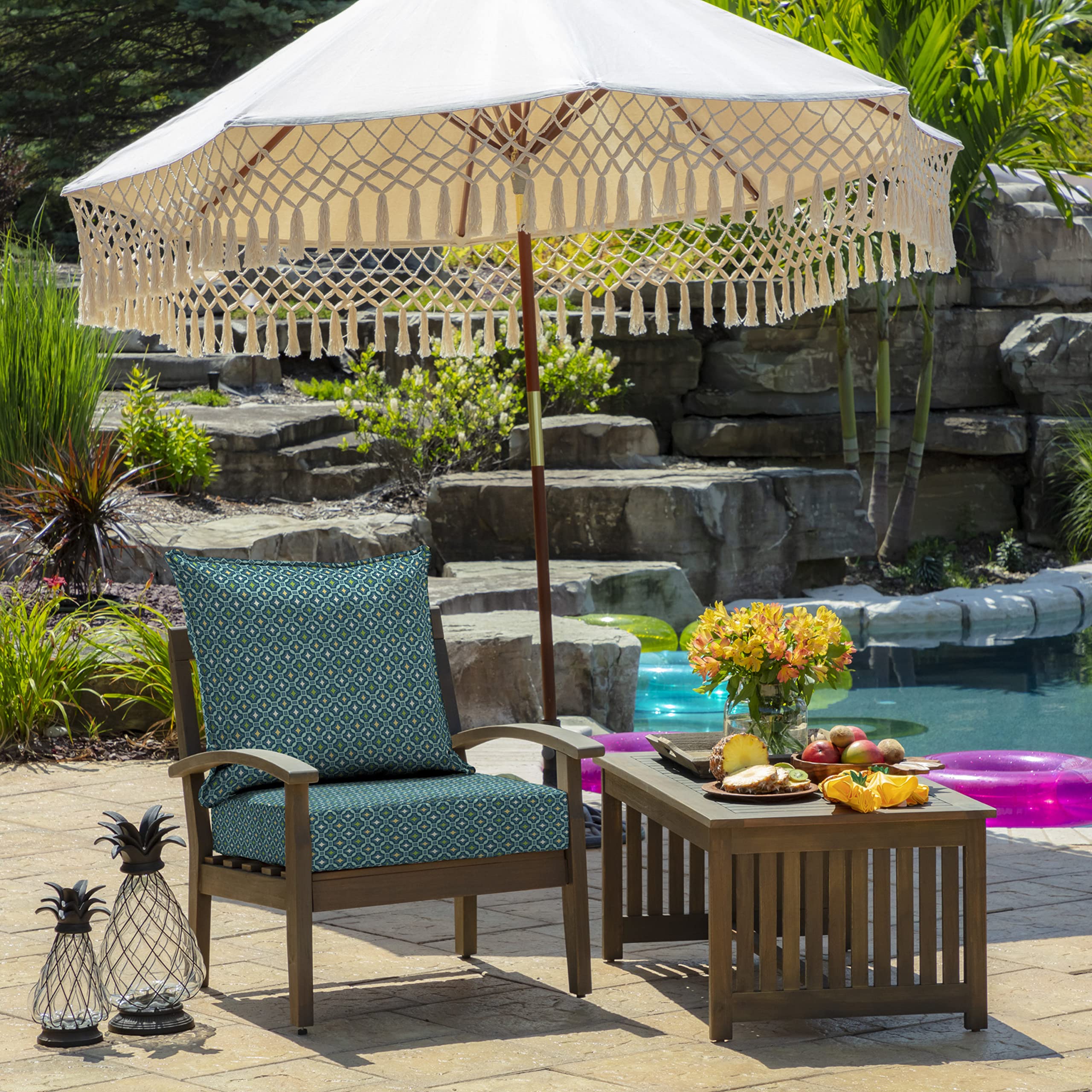 Arden Selections close-up of Alana Tile fabric texture highlights UV-treated durability