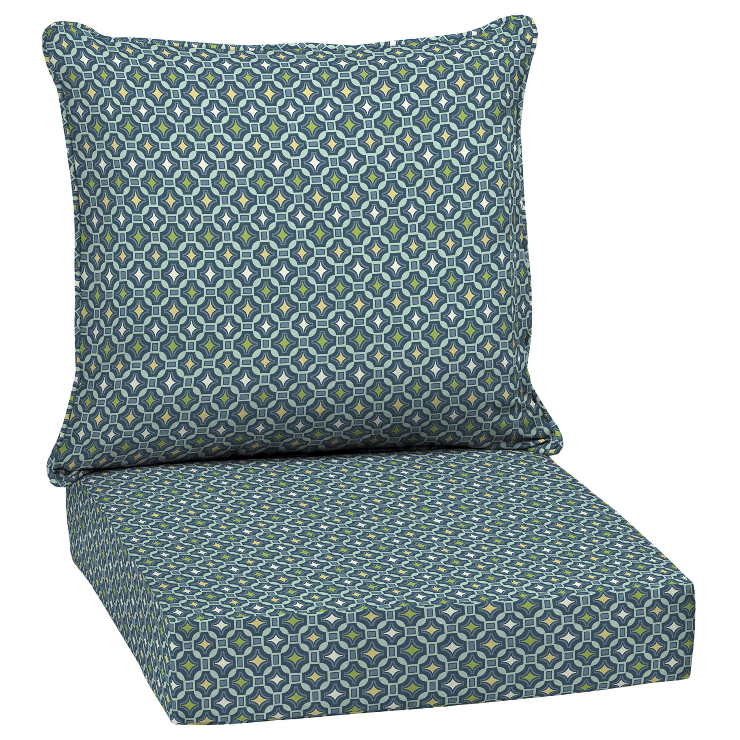 Arden Selections front view of Alana Tile cushion set shows pattern and fit benefits