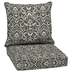 Arden Selections front view showing Black Damask cushions and vibrant outdoor color