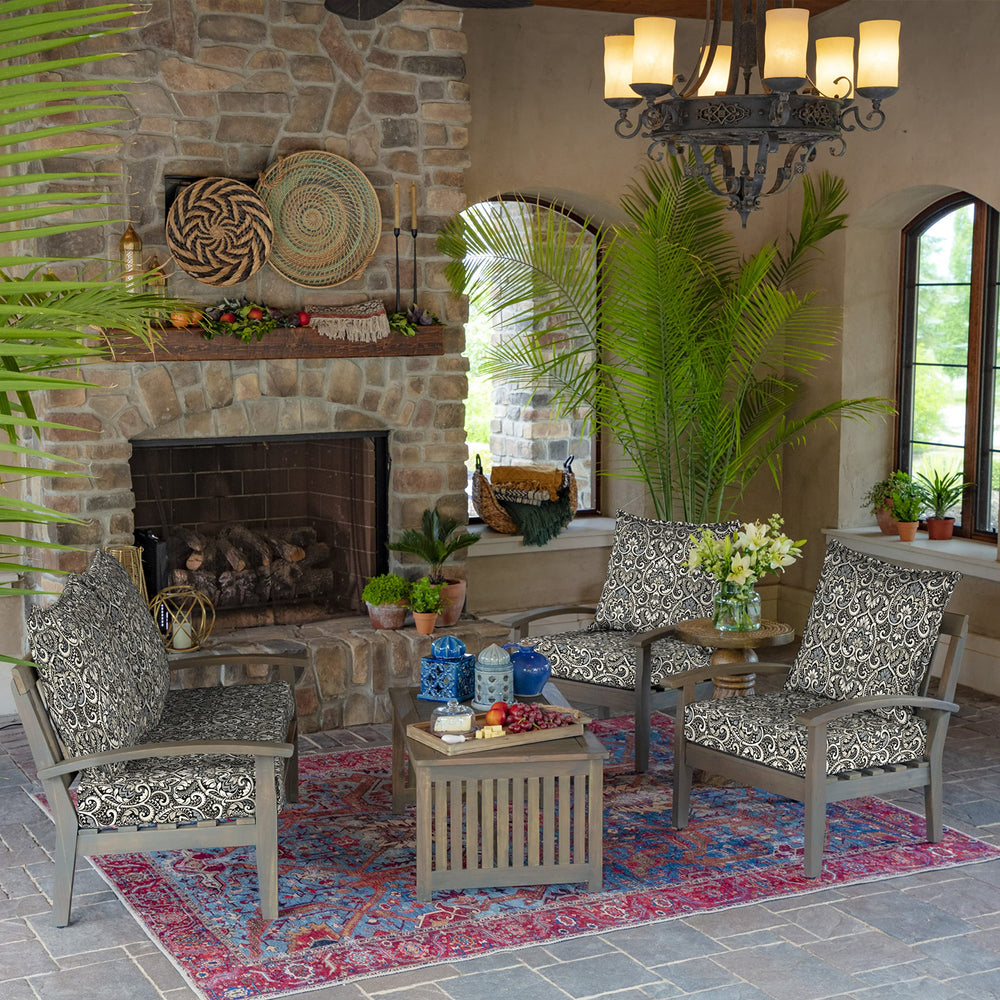 Arden Selections cushion on chair to show 24x24 size and proper scale