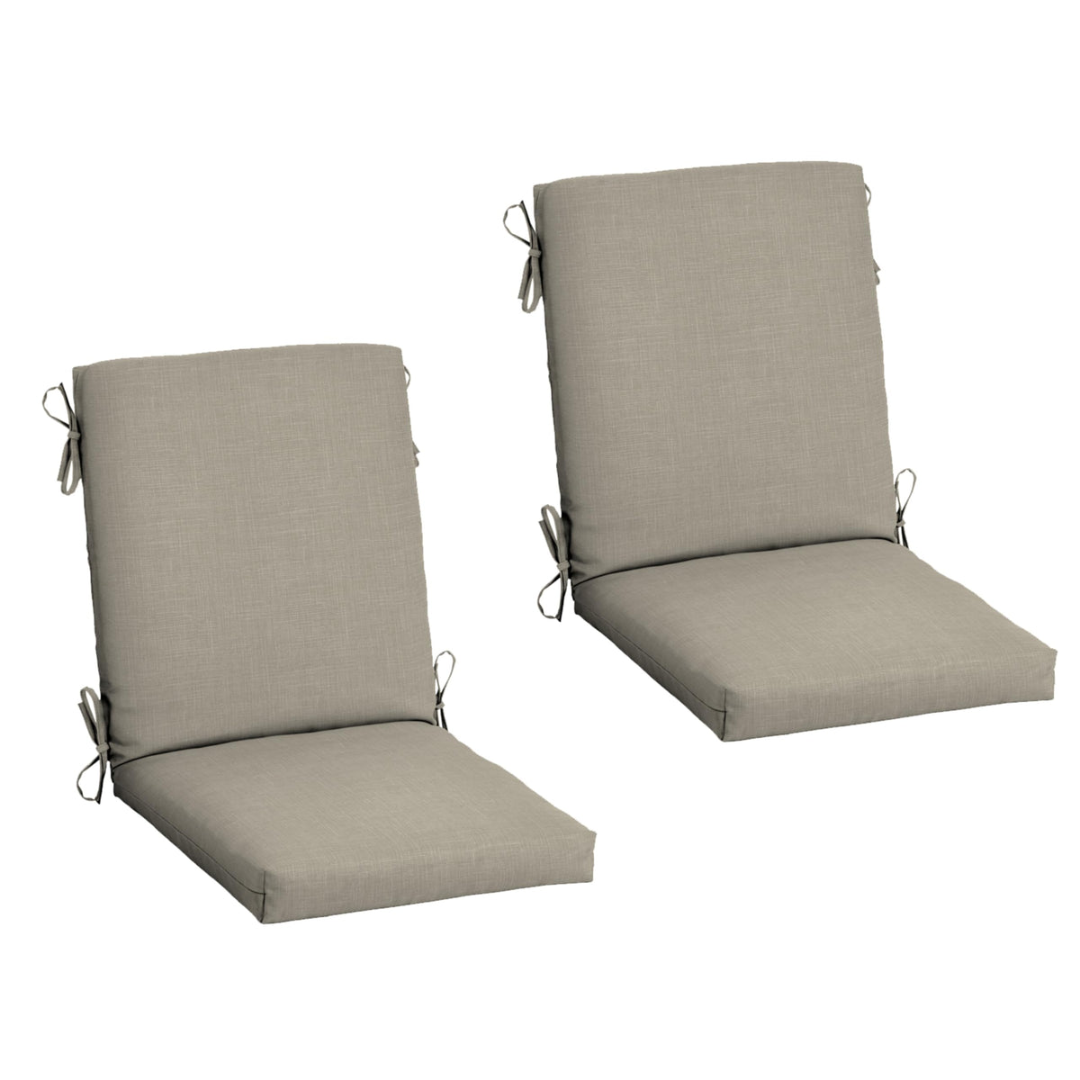 Arden Selections front view of taupe 2-pack cushion showing neat stitching and color