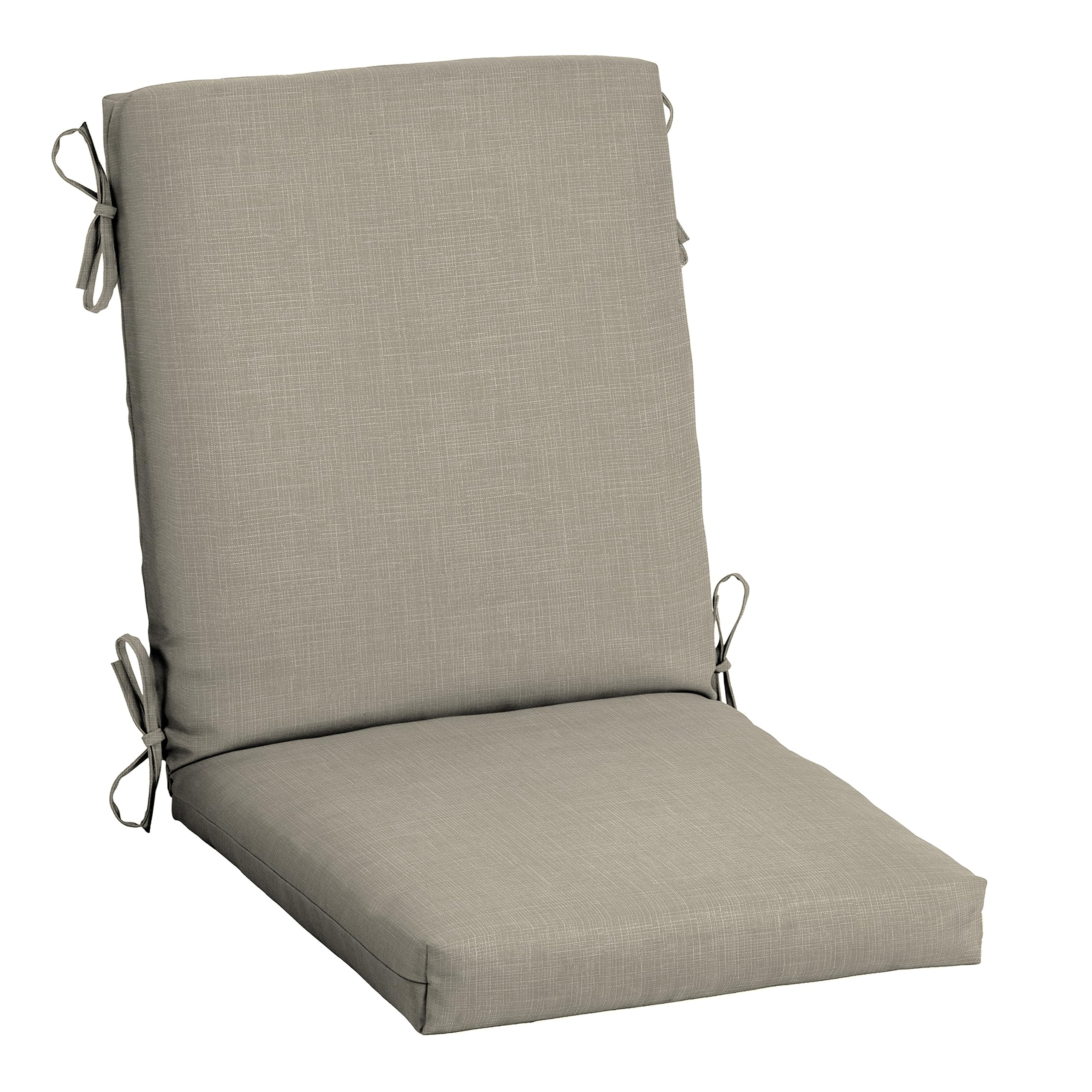 Arden Selections front view of dining chair cushions showing fit and neutral color