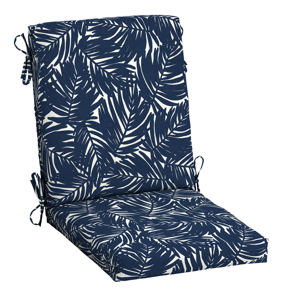Arden Selections front view of navy king palm cushion showing fit and color