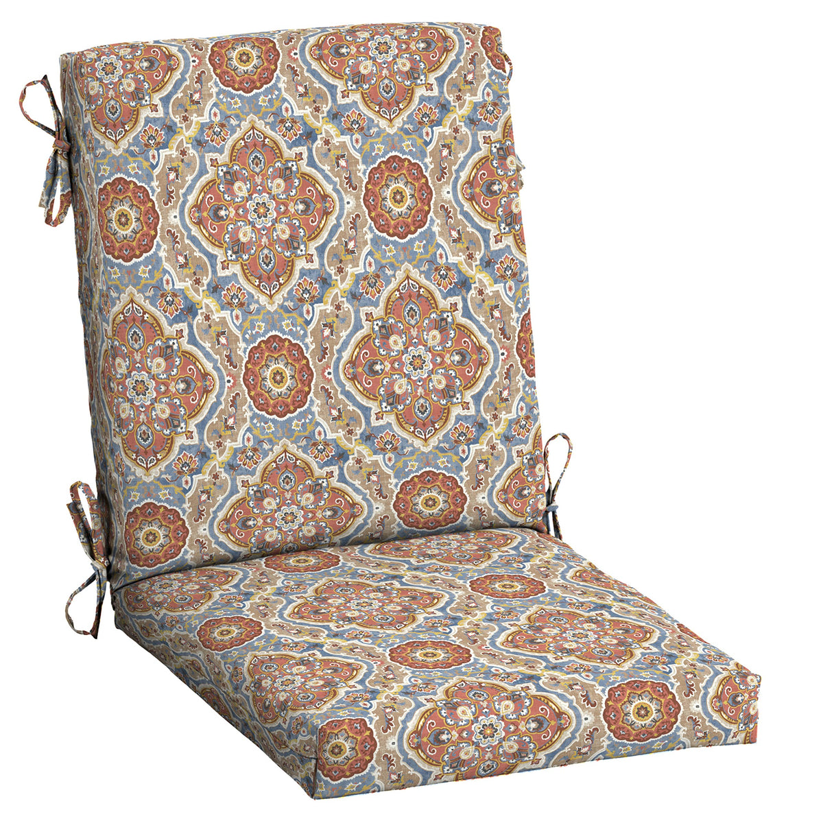 Arden Selections front view of Global Medallion cushion showing pattern and fit benefit