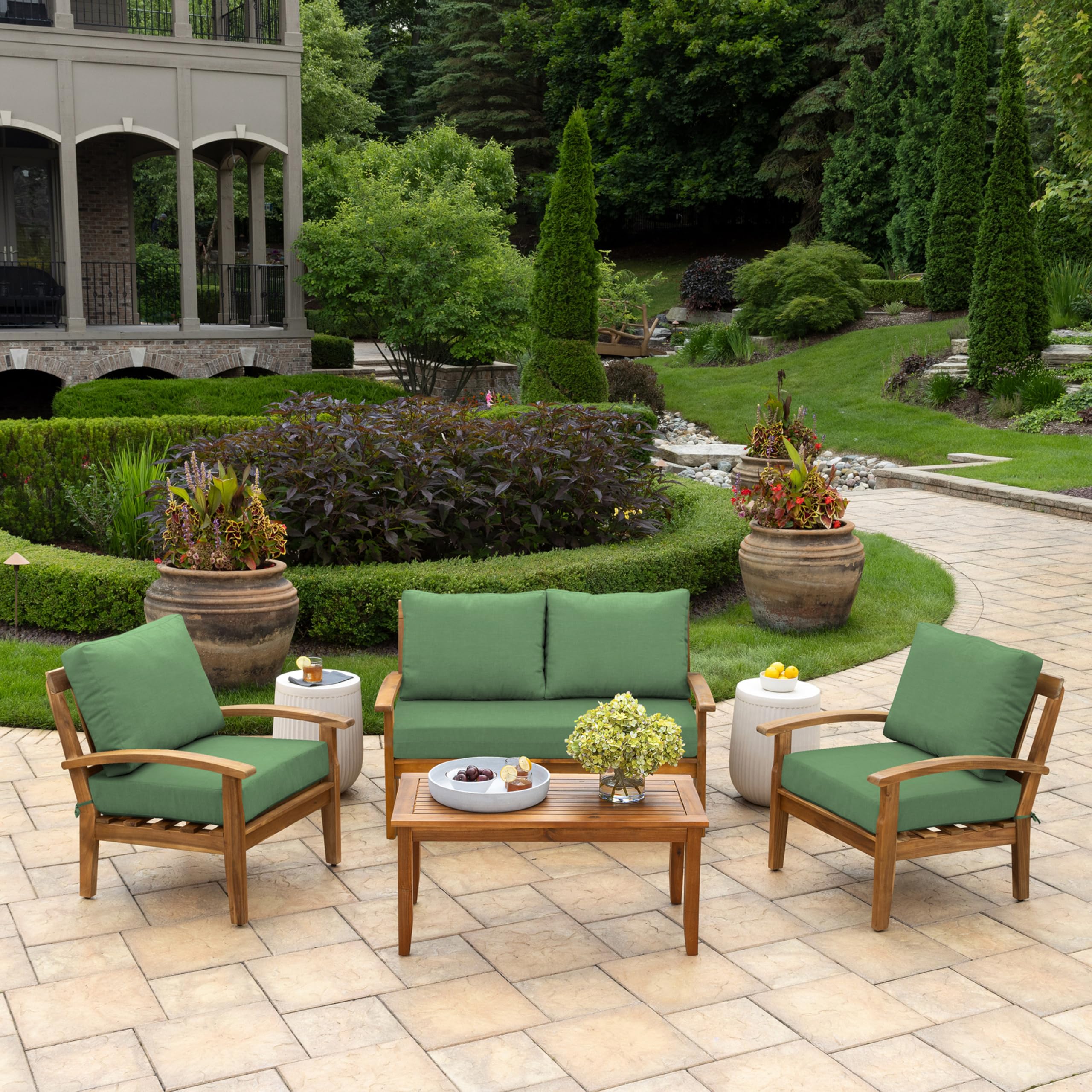 Arden Selections two back pillows displayed to show 7-inch loft and ergonomic back coverage