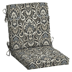 Arden Selections cushion front view showing full black damask and coverage benefit