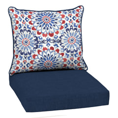 Arden Selections front view of Clark Blue cushion set showing fit and color benefit