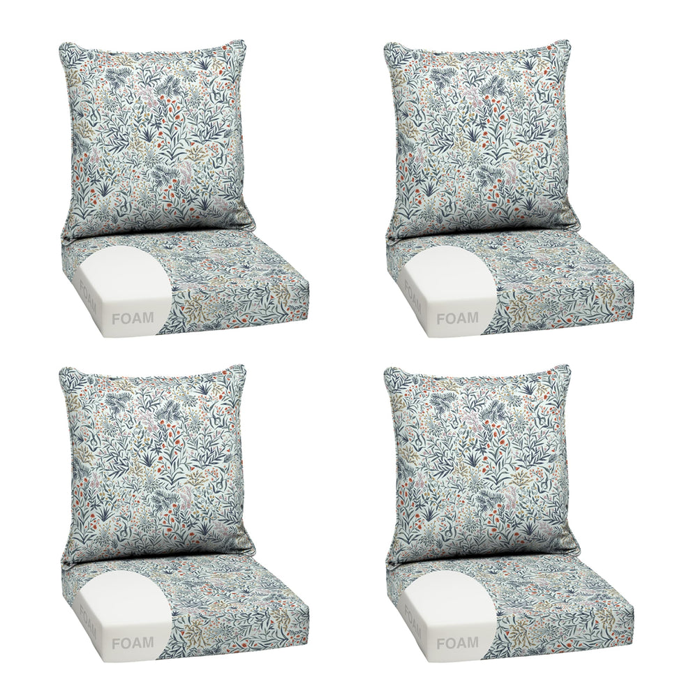 Arden Selections front view of pistachio botanical cushions showing coordinated color and fit
