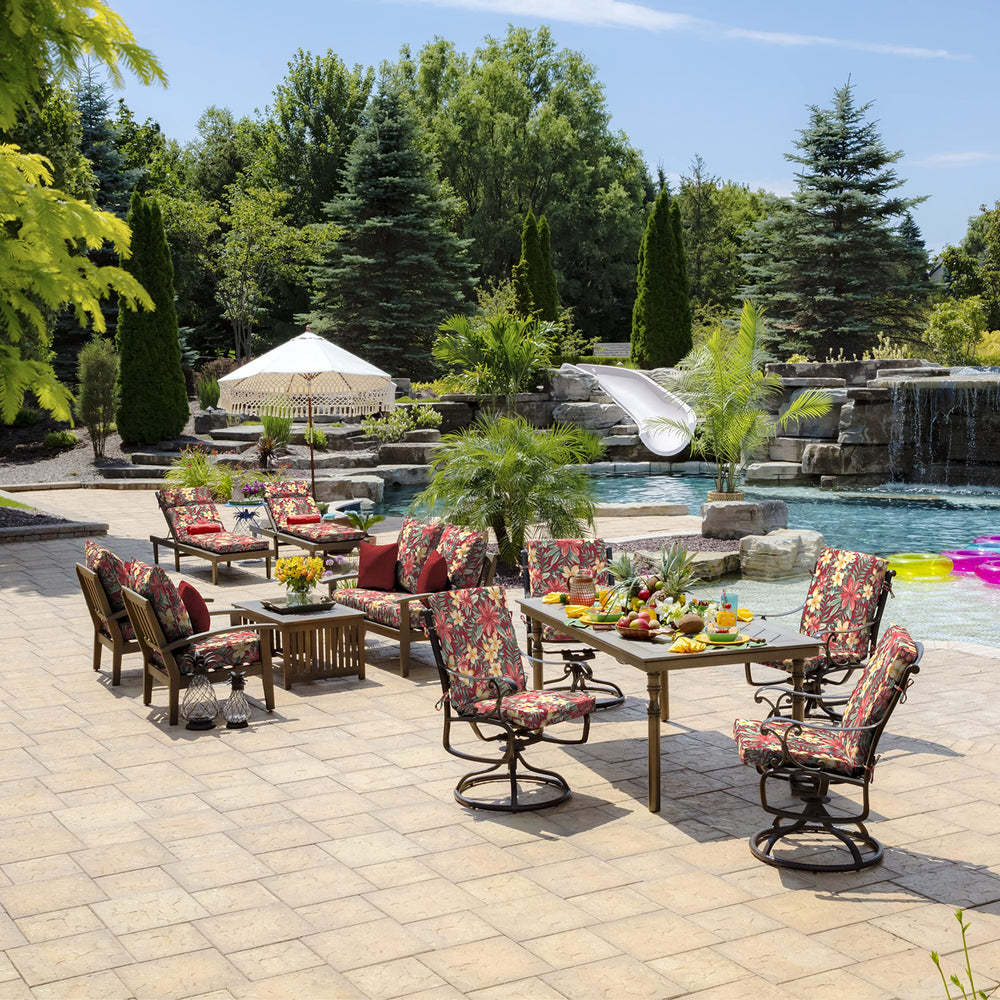 Arden Selections cushions in styled patio setting showing entertaining-ready benefit