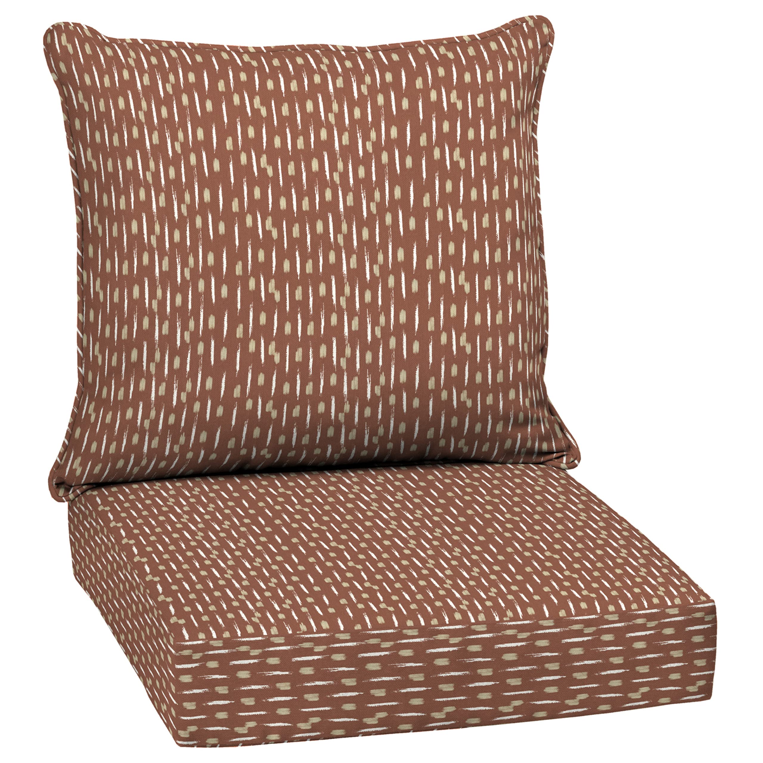 Arden Selections rust red front view showing vibrant outdoor cushion color and comfort