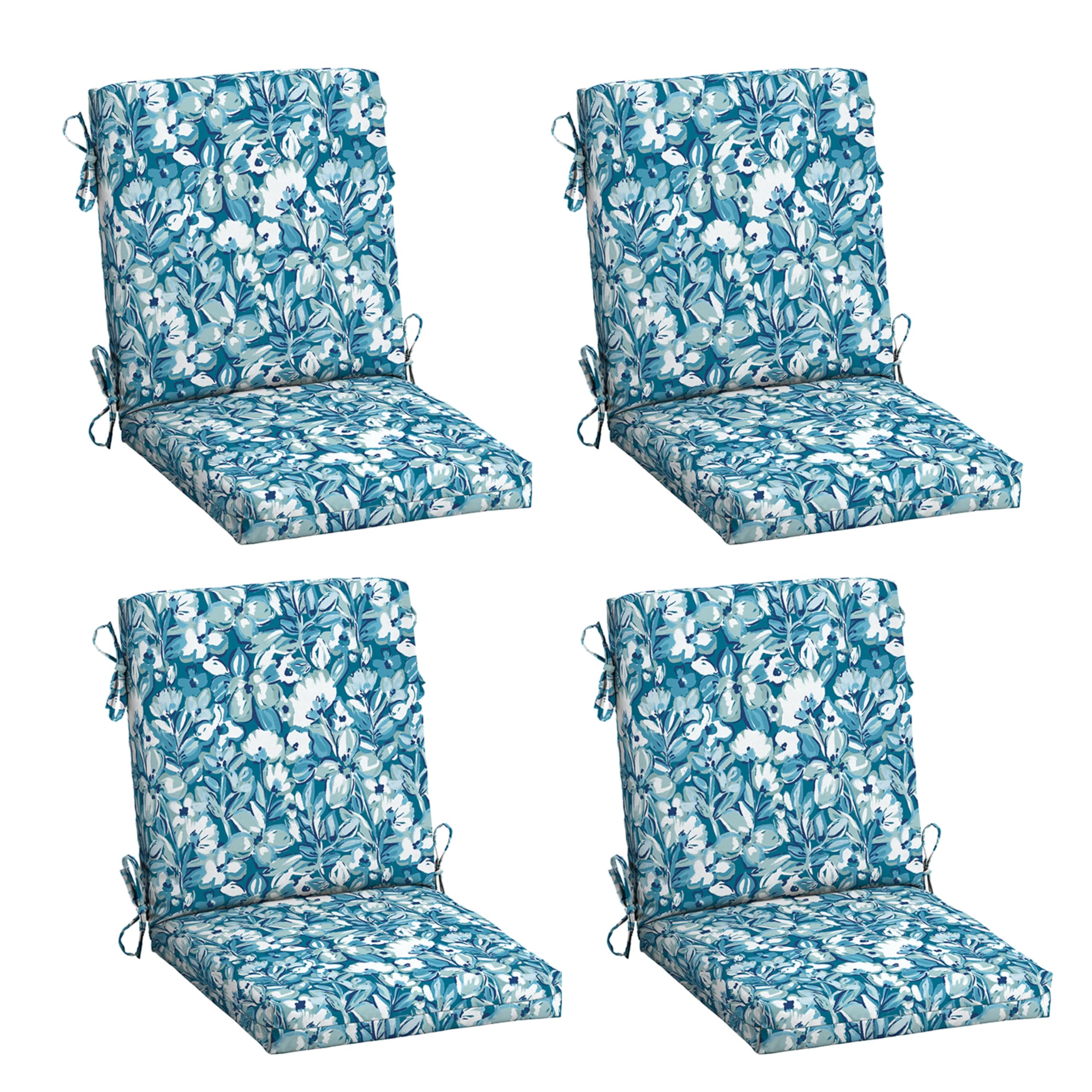 Arden Selections front view of aqua blue floral cushions showing vibrant color and style benefit