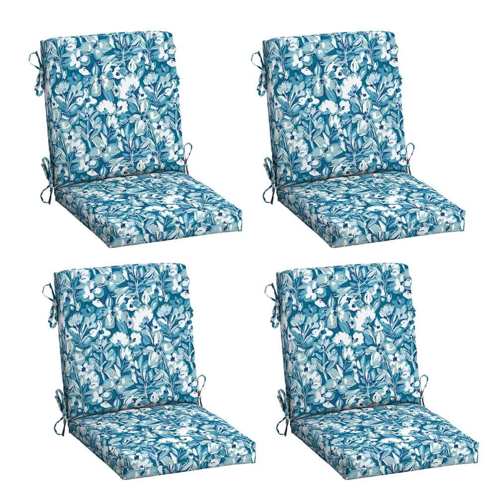 Arden Selections front view of aqua blue floral cushions showing vibrant color and style benefit