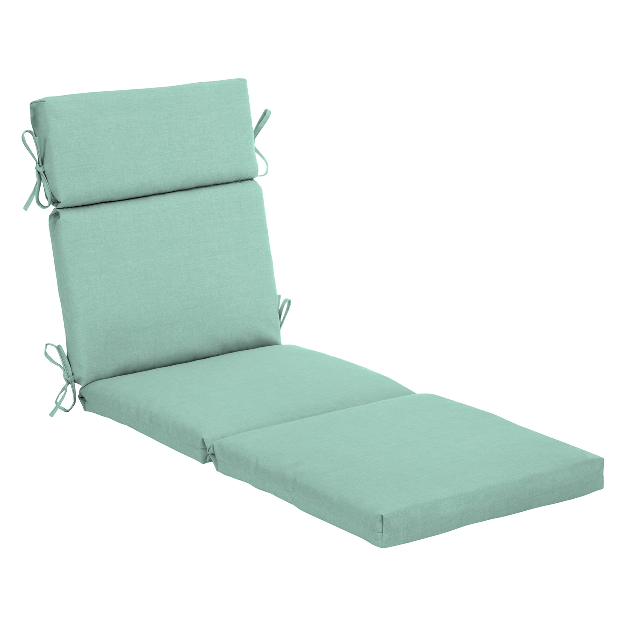Arden Selections front view showing Aqua Leala chaise cushion vibrant color and fit