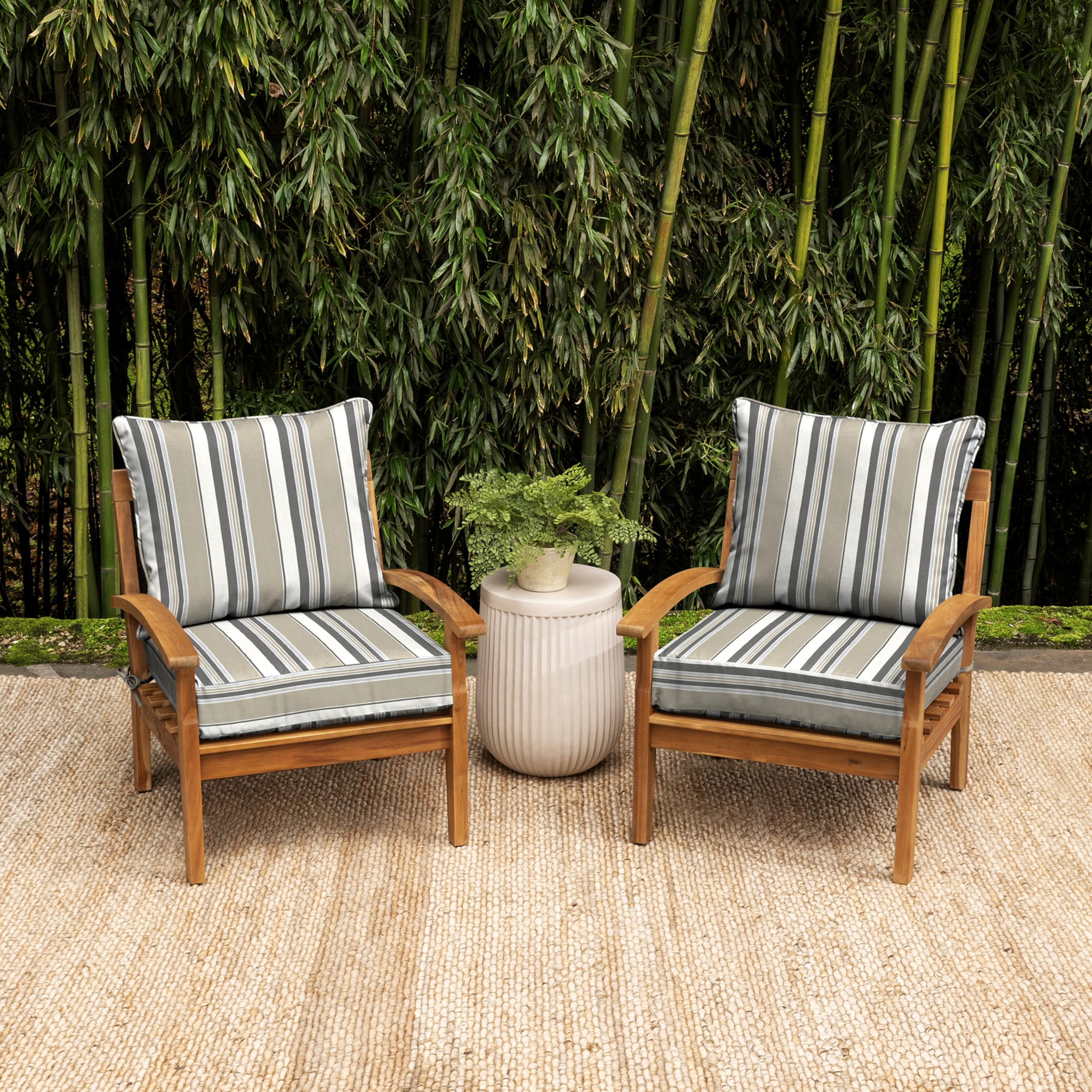 Arden Selections back cushion loft close-up illustrating plush recycled fill recovery