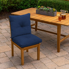 Arden Selections back detail with ties visible to secure cushion on chair