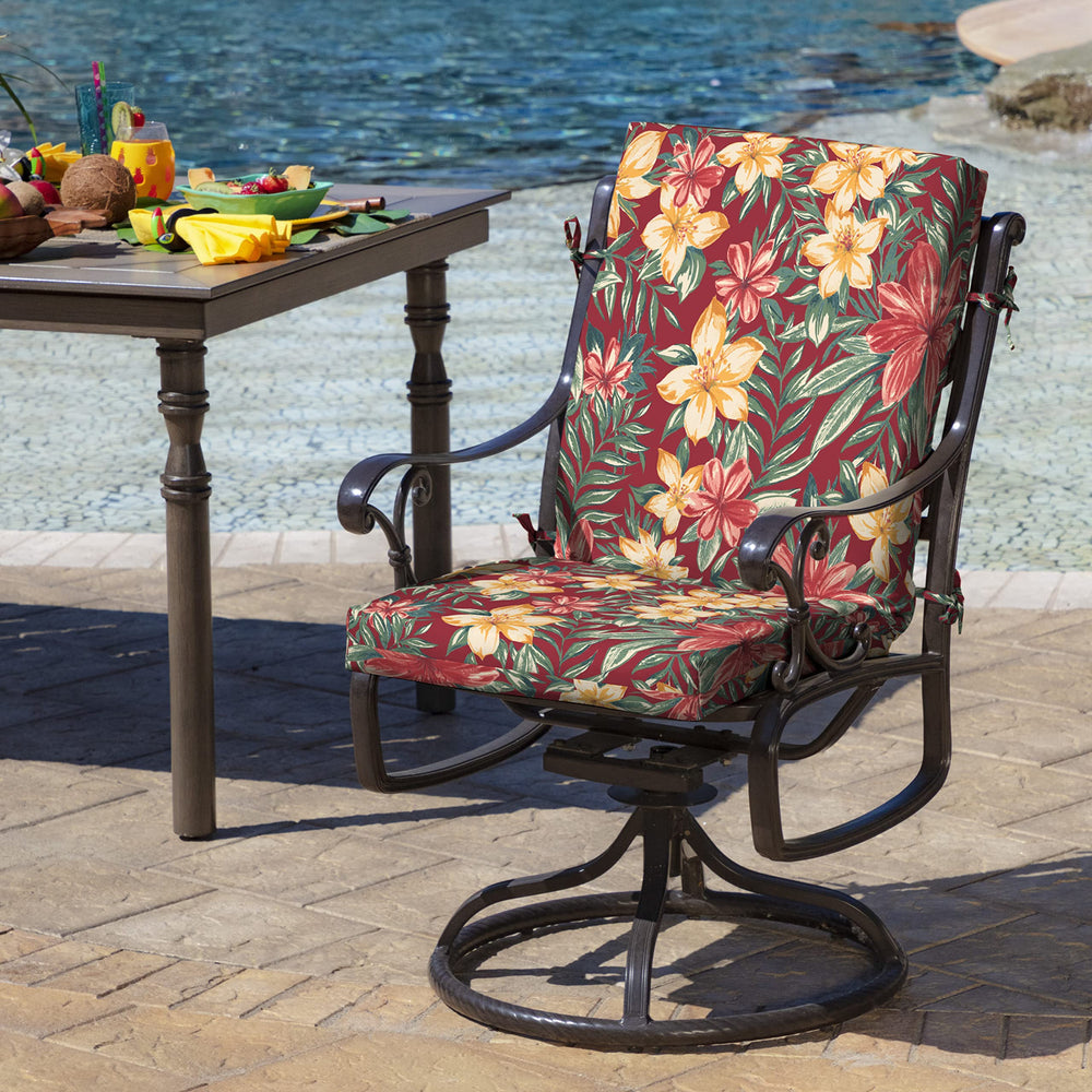 Arden Selections back detail with ties securing cushion for anti-slip benefit