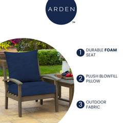 Arden Selections back pillow detail illustrating loft and secure seams