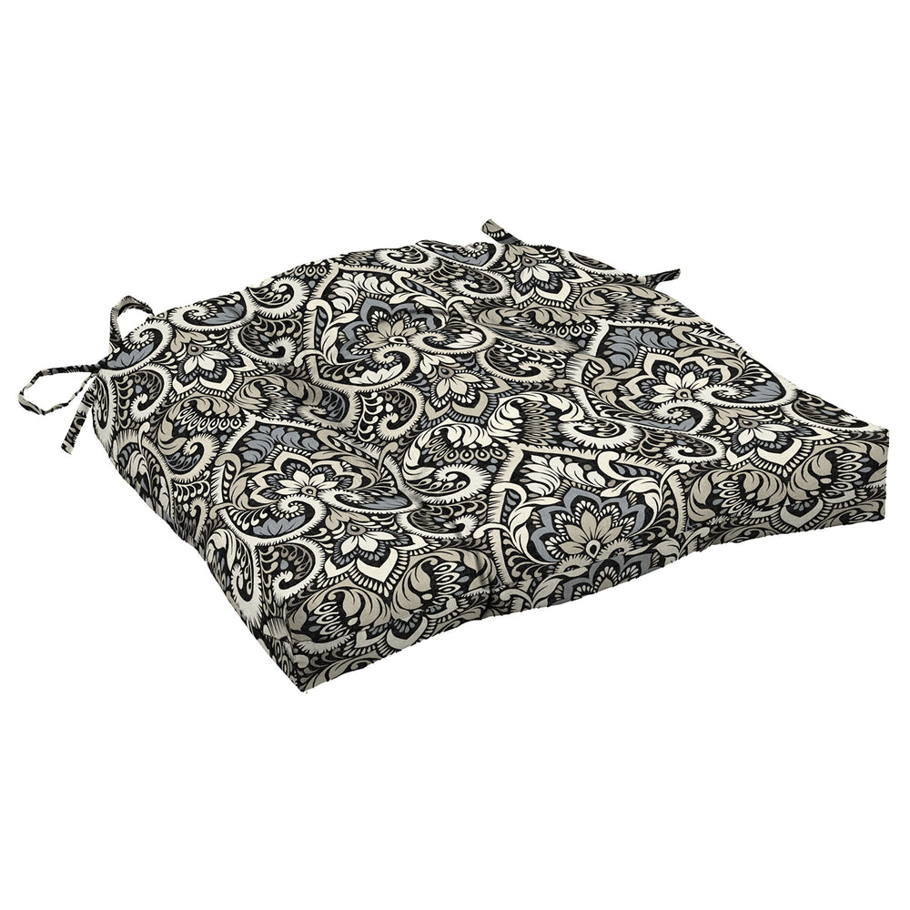 Arden Selections front view showing Black Damask cushion and neat tufting for polished seating