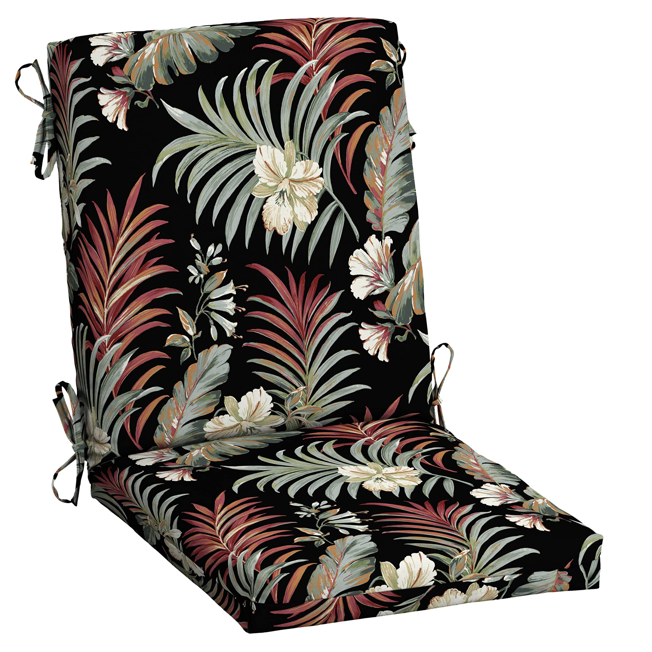 Arden Selections front view of Black Tropical cushion showing full pattern and fit