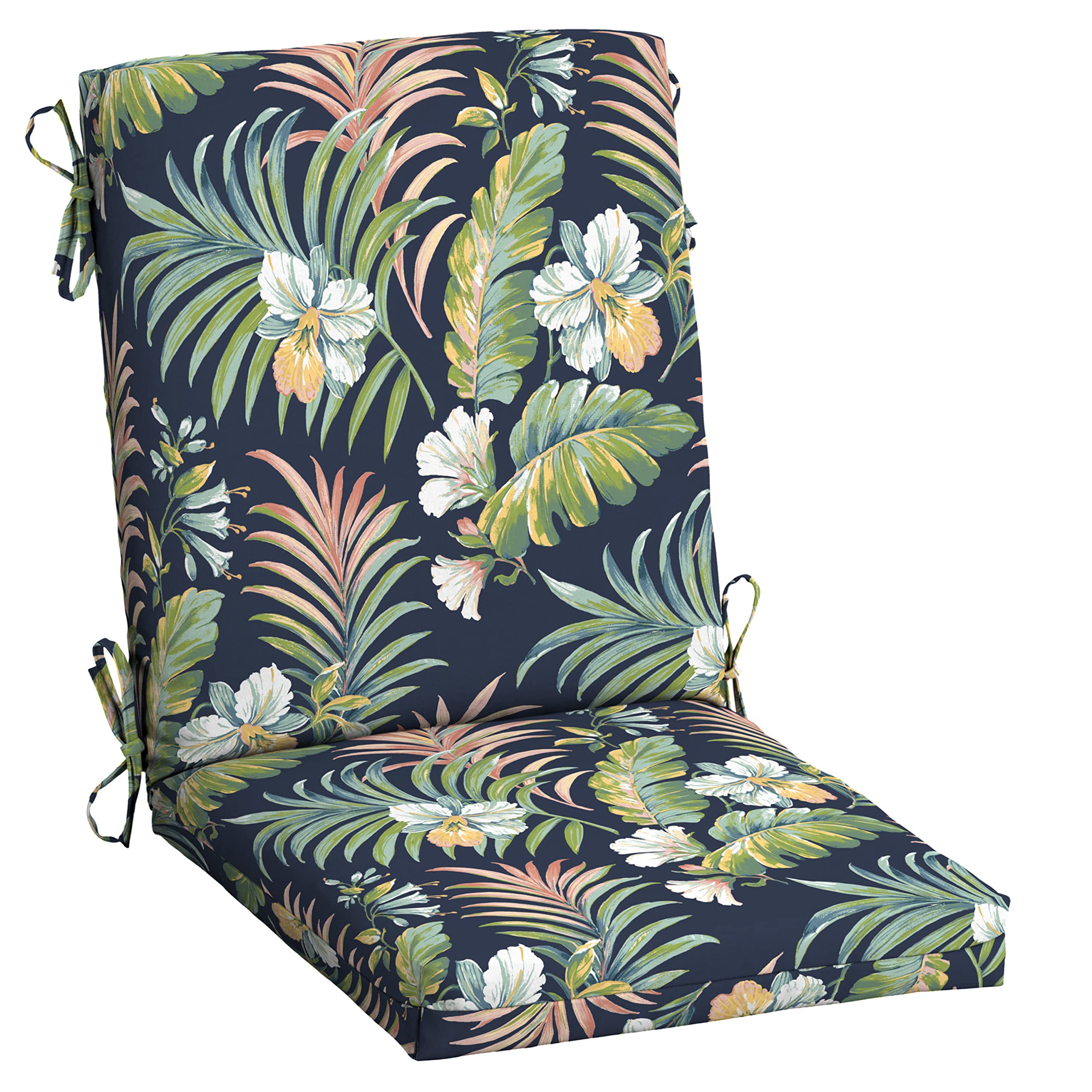 Arden Selections front view of blue tropical cushion showing full two-piece set and vibrant color