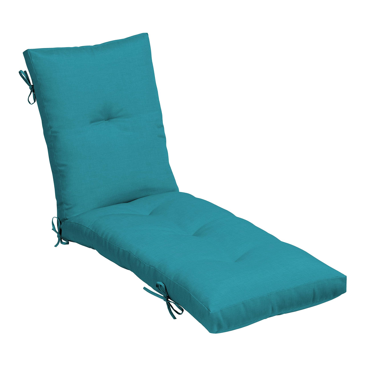 Arden Selections front view of Lake Blue chaise cushion showing full-length fit and color advantage