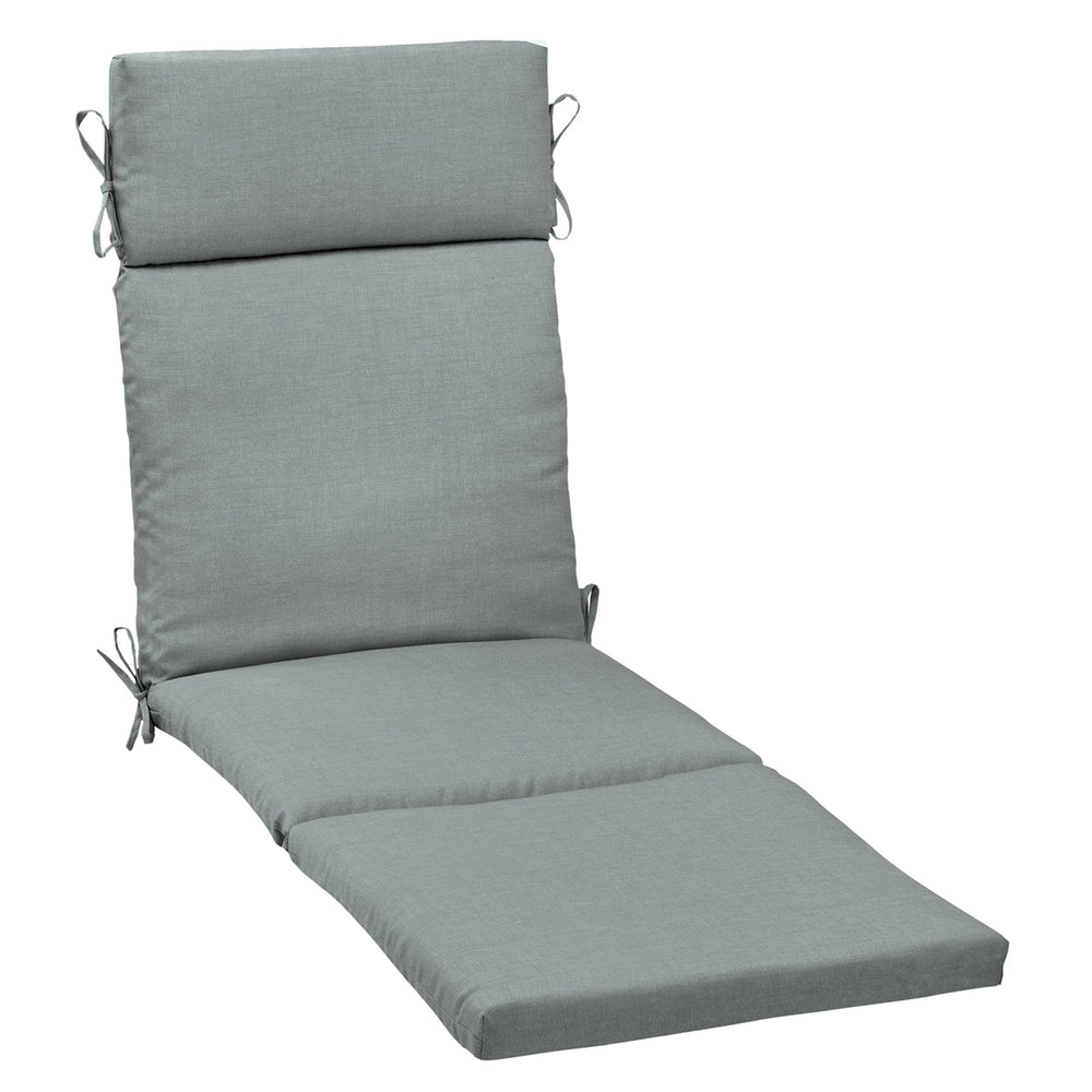 Arden Selections front view of Stone Grey chaise cushion showing full length and neat finish for outdoor comfort