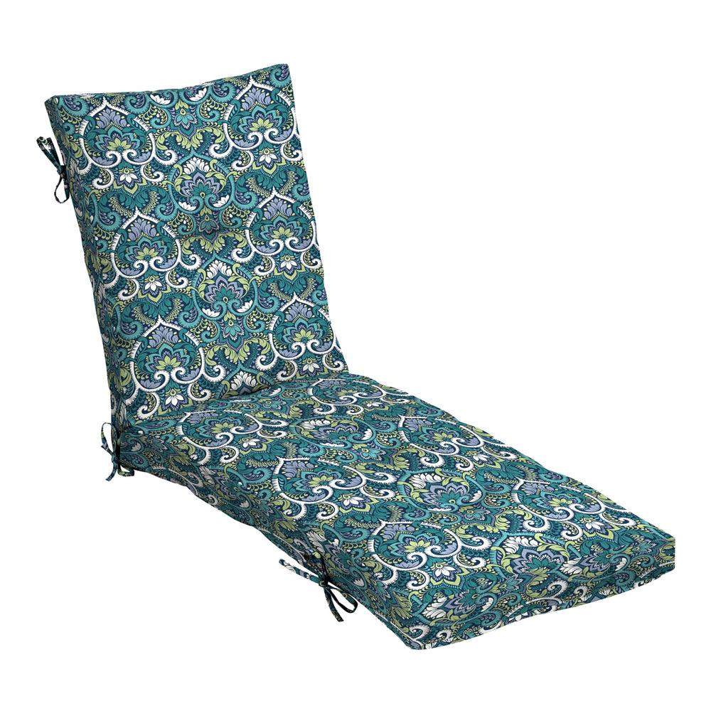 Arden Selections front view of tufted chaise cushion showing color and shape for outdoor comfort