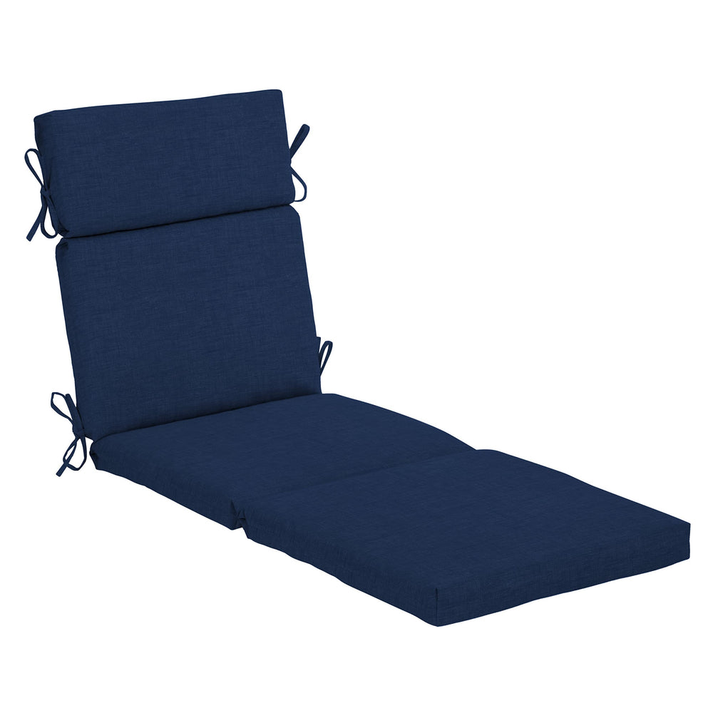 Arden Selections front view of sapphire blue chaise cushion showing fit and style benefits