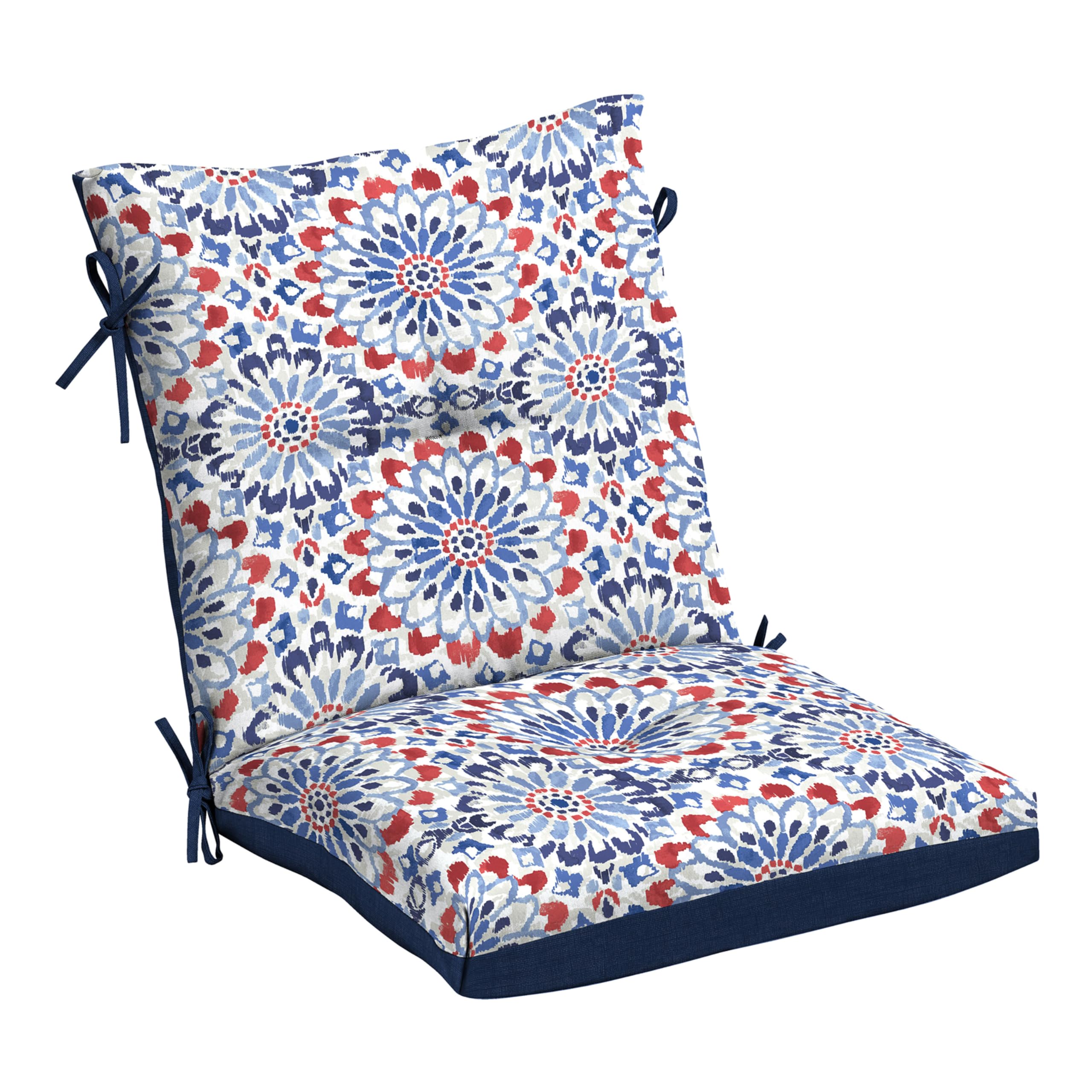 Arden Selections front view of Clark Blue cushion showing shape and color benefit: adds polished seating
