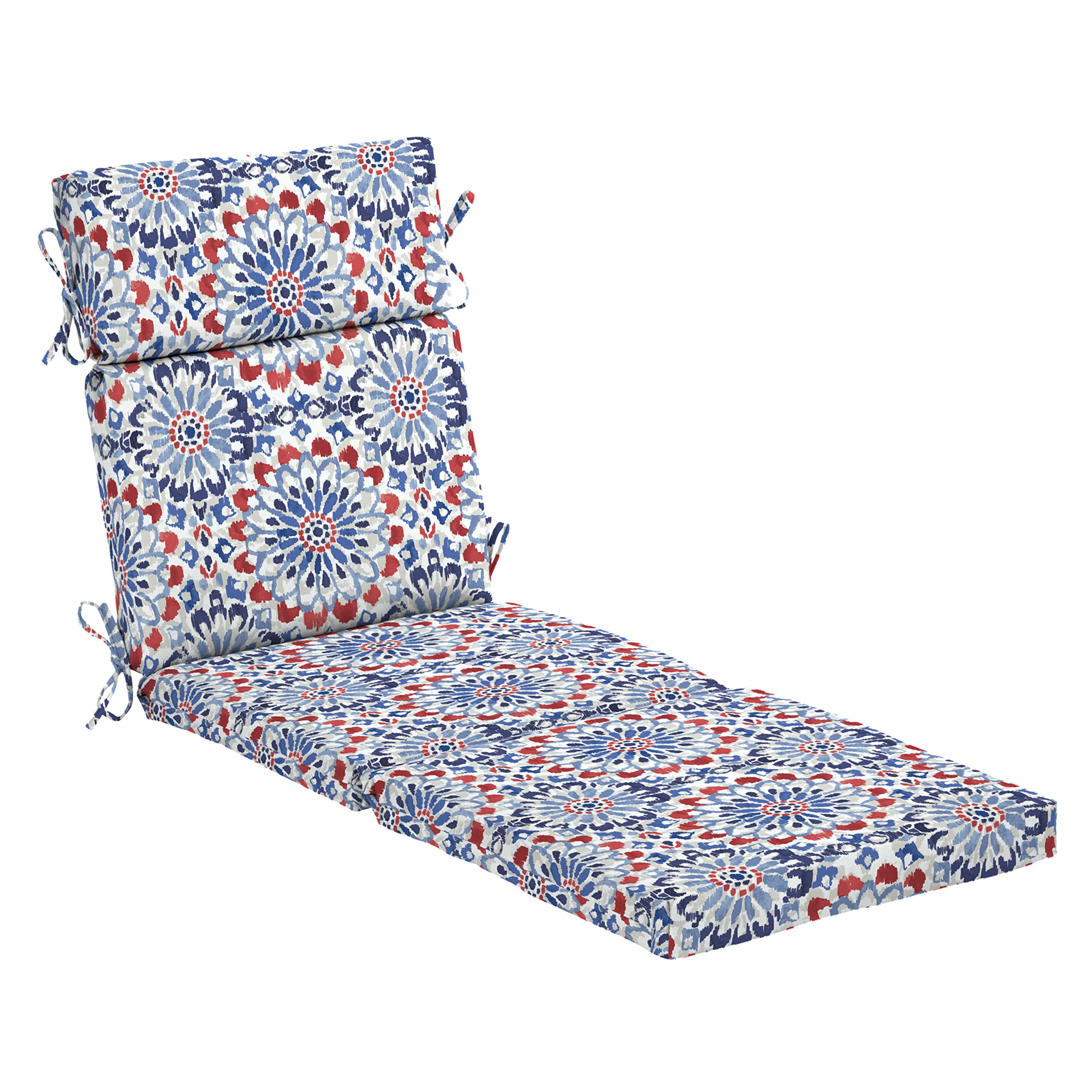 Arden Selections front view of Clark Blue chaise cushion showing full length and fit
