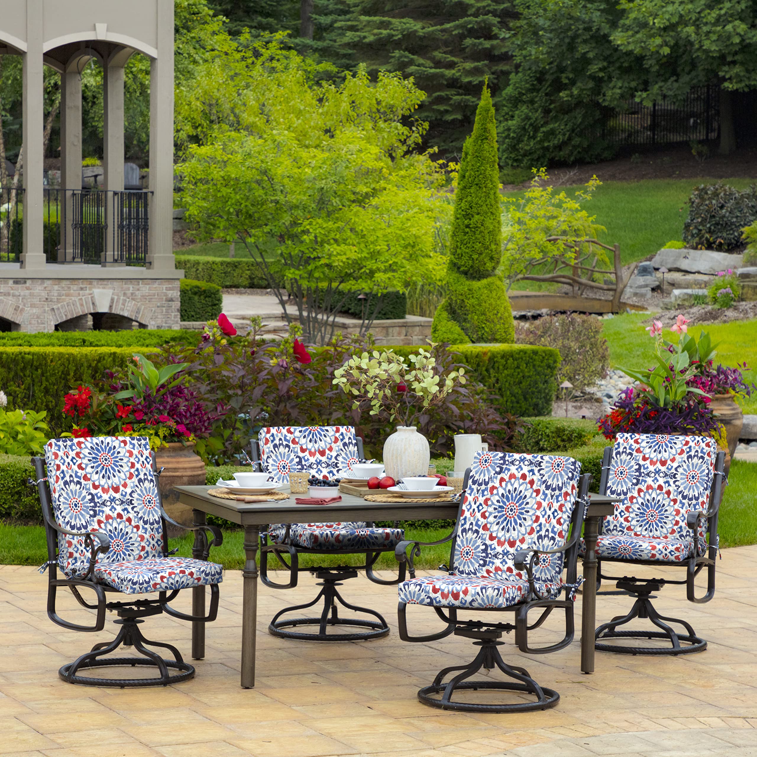 Arden Selections Clark Blue with ruler showing accurate dimensions for buyer confidence