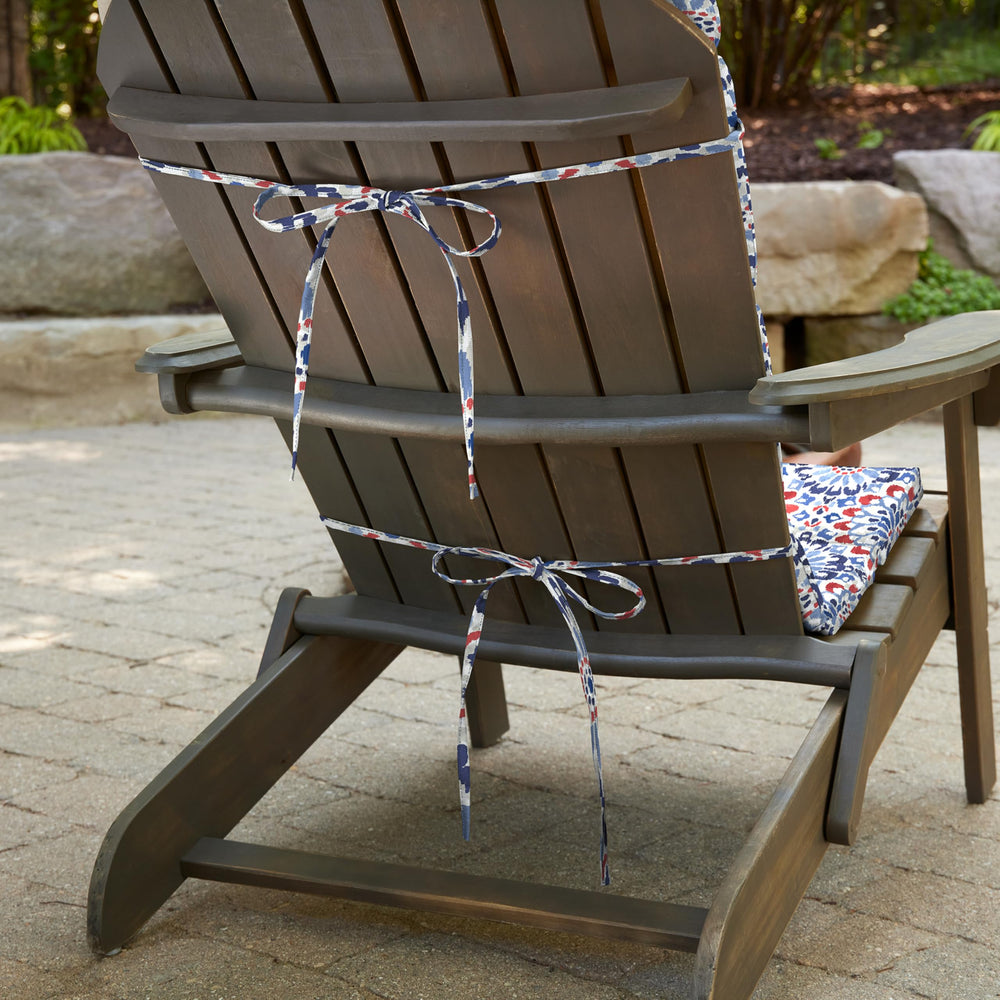 Arden Selections cushion next to Adirondack chair to show correct size and fit