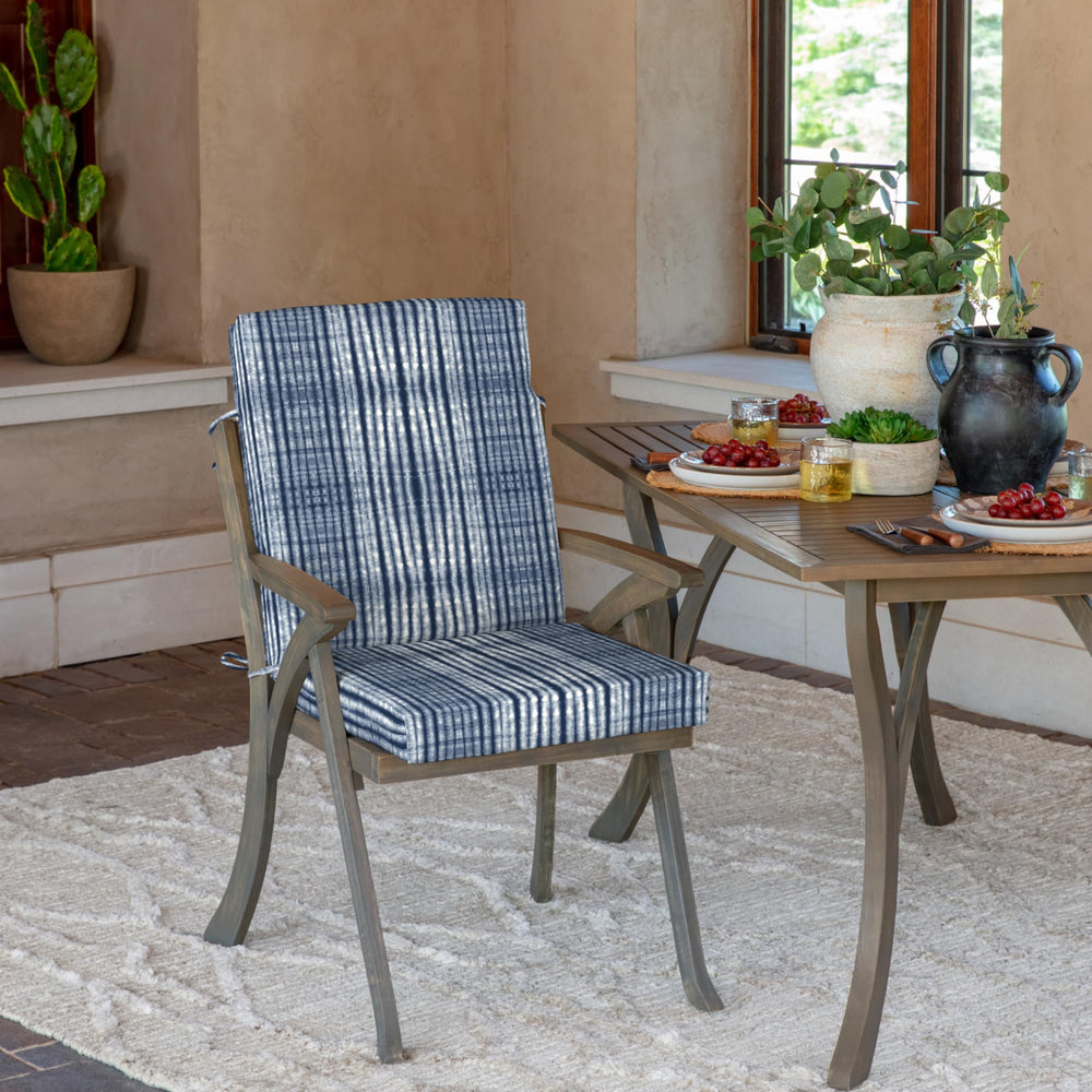 Arden Selections close-up of polyester fabric texture and stripe pattern, highlighting durability